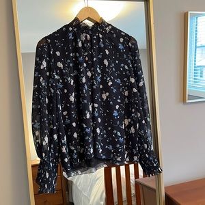 Aritzia “Valencia” Blouse. Size M. Black multi colored.